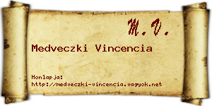 Medveczki Vincencia névjegykártya